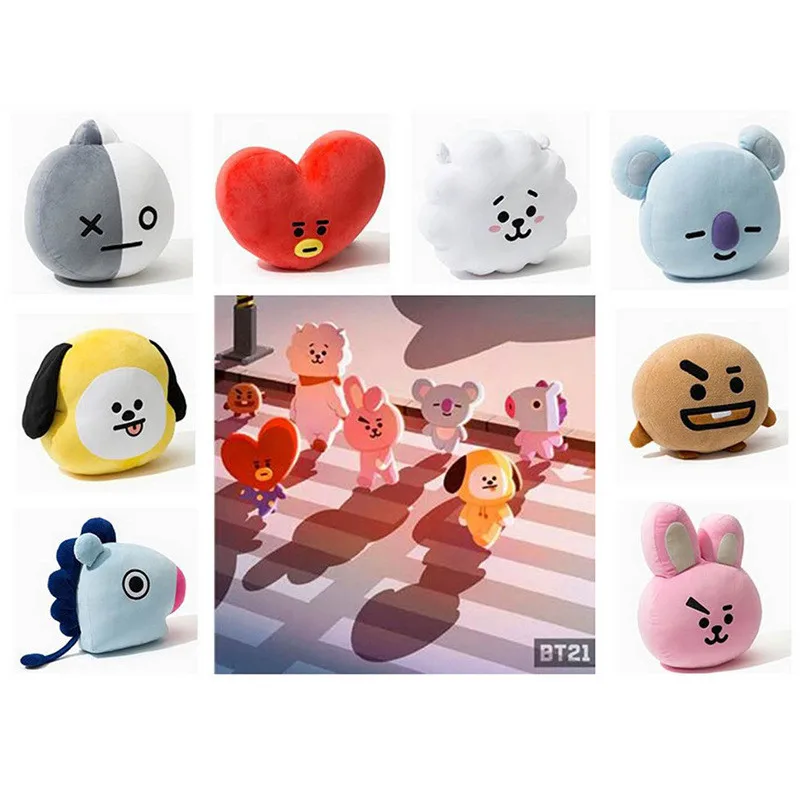 Pаспродажа Kpop BTS Bangtan обувь для мальчиков подушки детские плюшевая подушка для дивана мультфильм CHIMMY SHOOKY ТАТА Ван COOKY теплый Q Кукла домашний декор