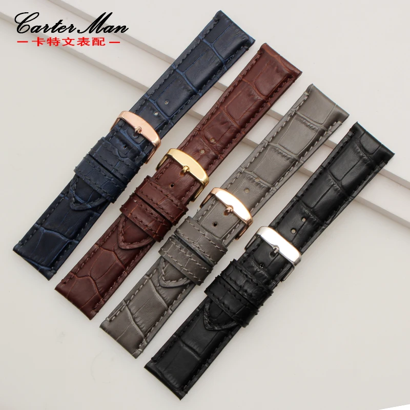 

high quality and soft fog genuine lether wathband strap for AR1861 1862 1878 1947 men's watch 18 20 22mm Original 1:1 quality