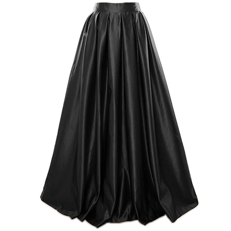 High Quality Long Black Skirt Vintage Floor Length Maxi Skirts Real