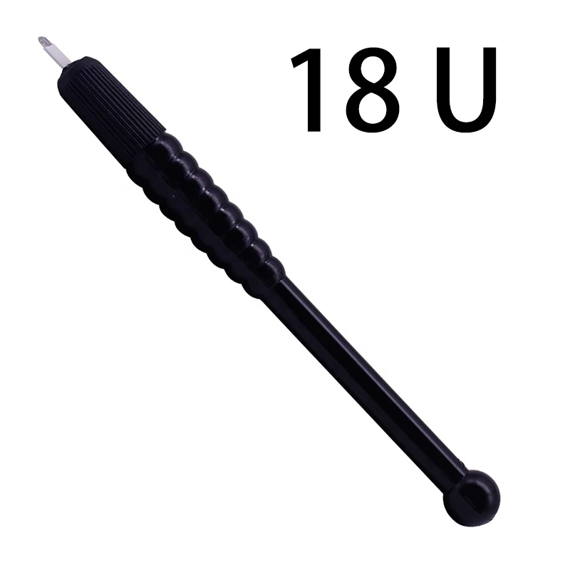 18 U 10 шт стерильные микроблейдинг ручные одноразовые ручки с иглы для бровей татуировки перманентный макияж 9pin/12pin/18U формы иглы лезвие - Цвет: 18 U