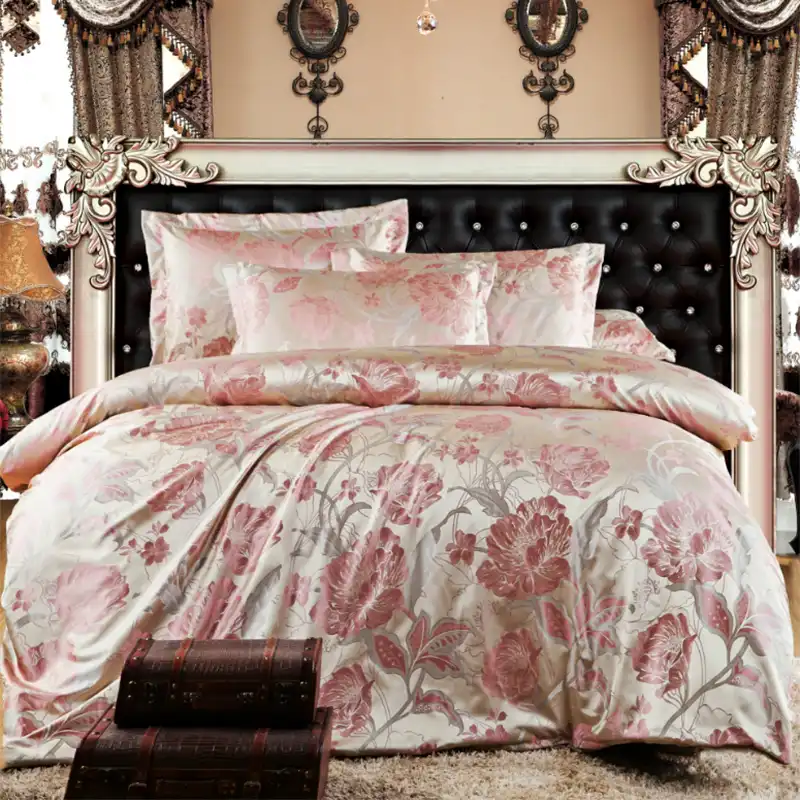 Hongbo 4 Pcs Set Bedding Set Satin Luxury Bedding Sets Cotton High