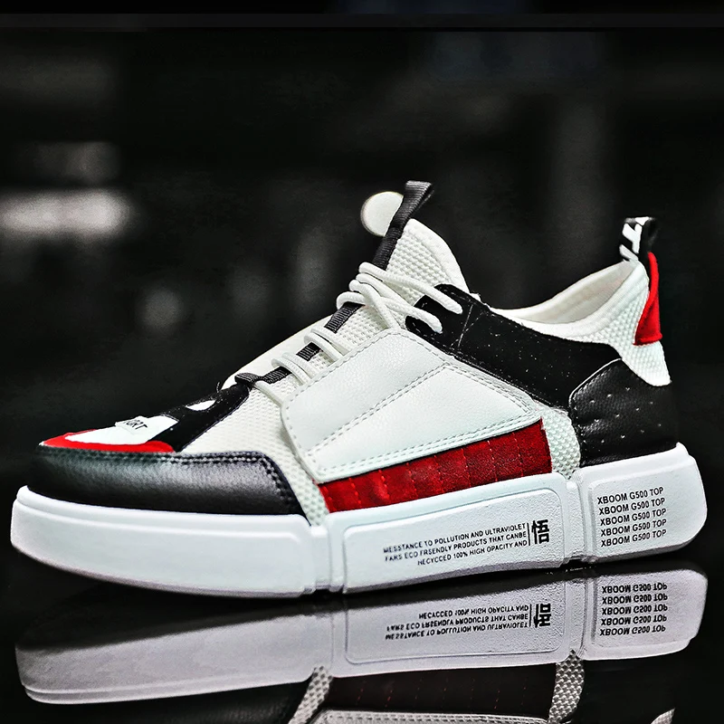

Men sneaker shoes breathe Casual shoes hard wearing lace up Black Skate shoes Korean version of the trend Thick bottom