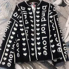 Новинка 18 знаменитостей с любовью кашемировый Вязаный Кардиган с длинным рукавом