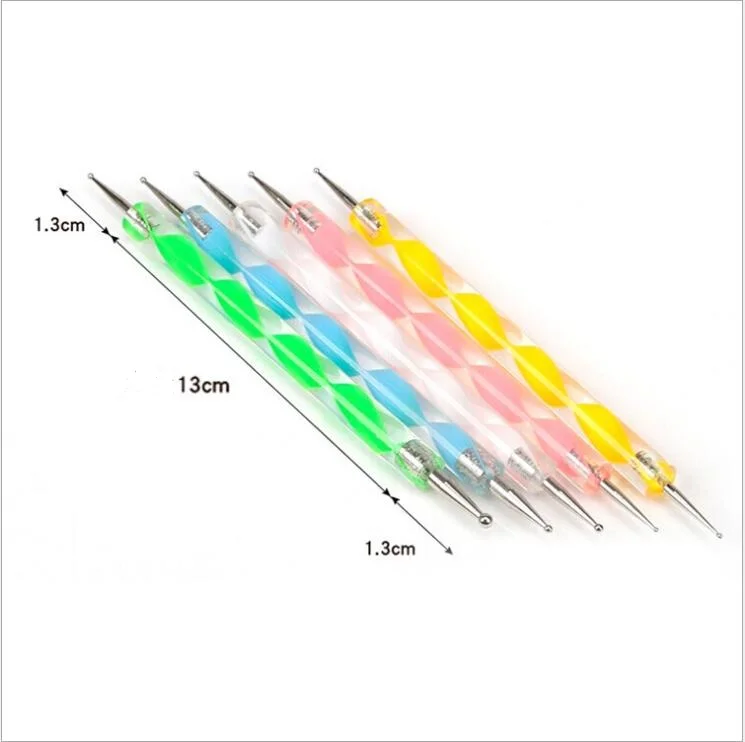 

A tool supplies double head nail point drill pen 5 sets of screw rod point flower pen painting pen