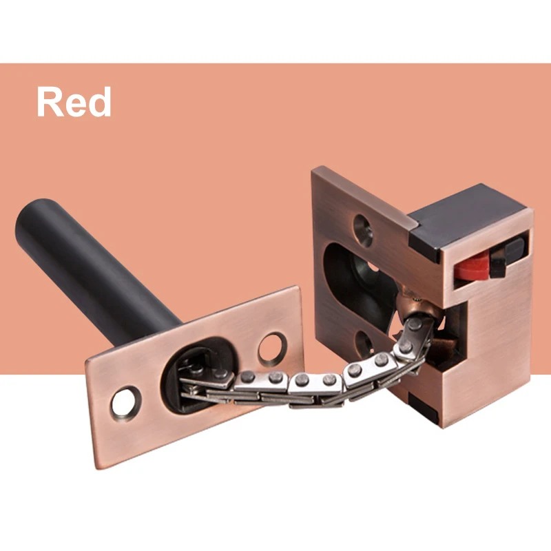1 шт. литая дверная цепь для безопасности из нержавеющей стали, сверхпрочная защелка для ворот, безопасный дверной замок, Прямая поставка - Цвет: Красный