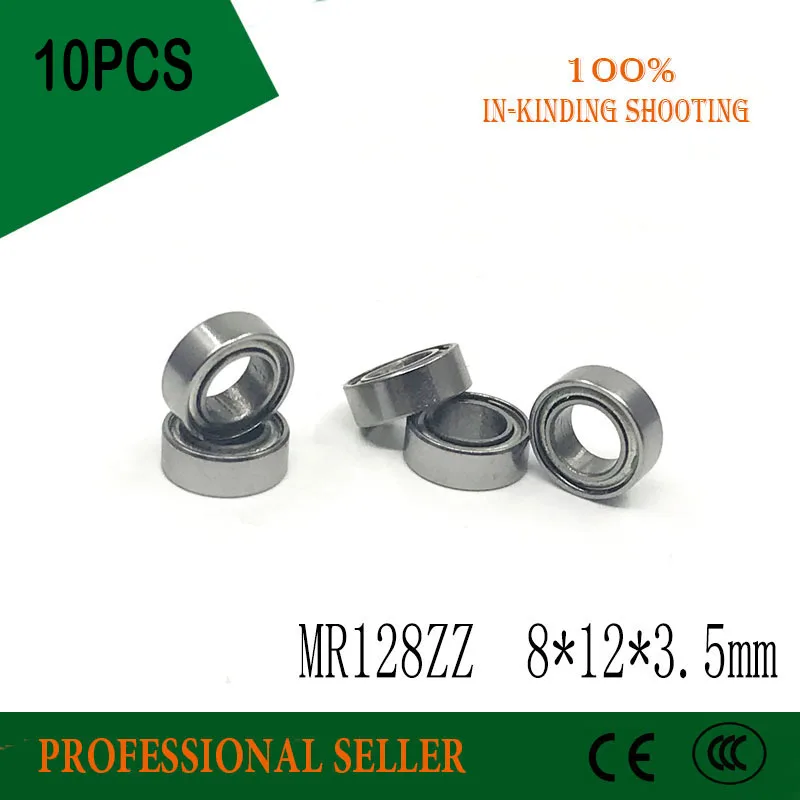 

10pcs/Lot MR128ZZ ABEC-5 8x12x3.5mm Thin Wall Deep Groove Ball Bearings Mini Ball Bearing Miniature Bearing MR128 ZZ