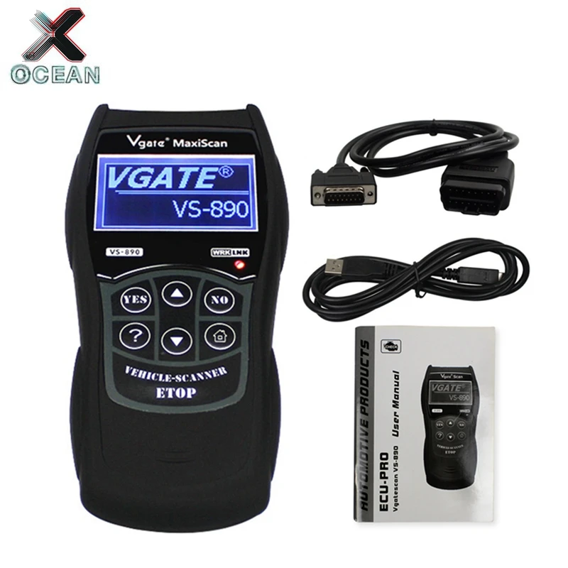 Универсальный считыватель кодов PRO Vgate VS890 EOBD OBD2 Maxiscan 13 видов языков считывает и