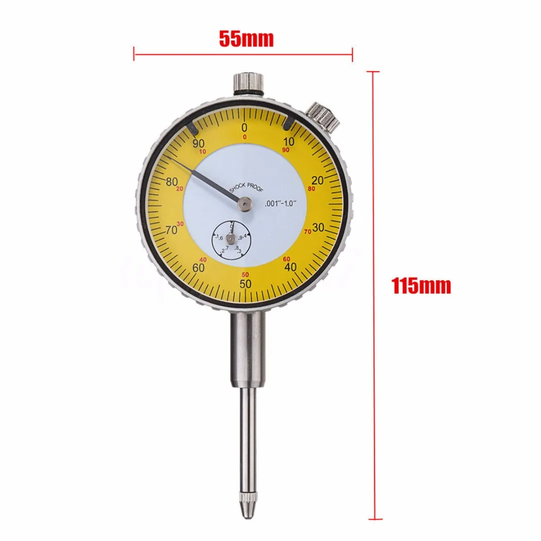 0.001"-1.0" Precision Dial Test Indicator Mayitr Portable Lever Gauge Meter Measuring Tool For Shaft Runout Thrust Gear Backlash