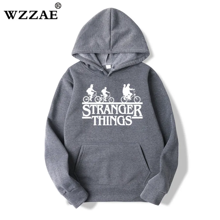  2019 Trendy Faces Stranger Things Hooded Mens Hoodies and Sweatshirts Oversized for Autumn with Hip