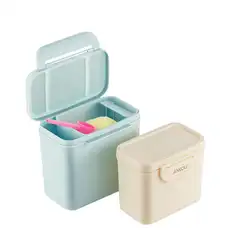 2 цвета Детские Еда коробка для хранения + ложка Портативный метизы коробка сухое молоко Организатор Контейнер получить коробка Подарочная