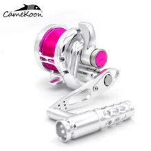 CAMEKOON Обычная Рычажная большая Рыболовная катушка для соленой воды, Максимальное сопротивление 32 кг, полностью Металлическая мощная лодка троллинг катушка
