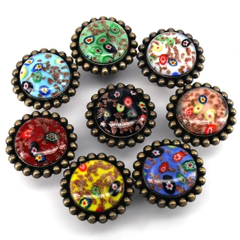 

4PCS Unique Glaze Round Door Handle for Furniture, Decorative Cabinet Pull for Living Room or Bathroom, Kitchen Cupboard Knob