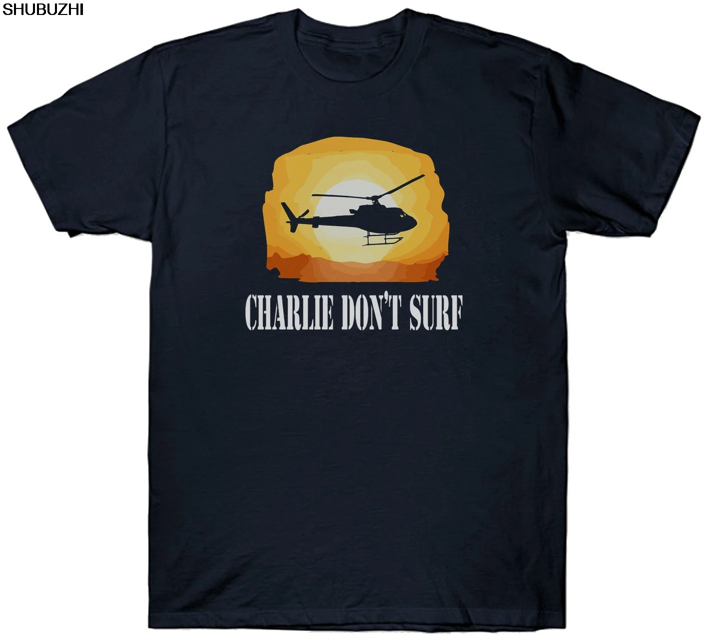 

CHARLIE DON'T SURF T SHIRT APOCALYPSE NOW 1970'S FILM MOVIE RETRO VINTAGE GIFT Cartoon t shirt men New Fashion tshirt sbz6514