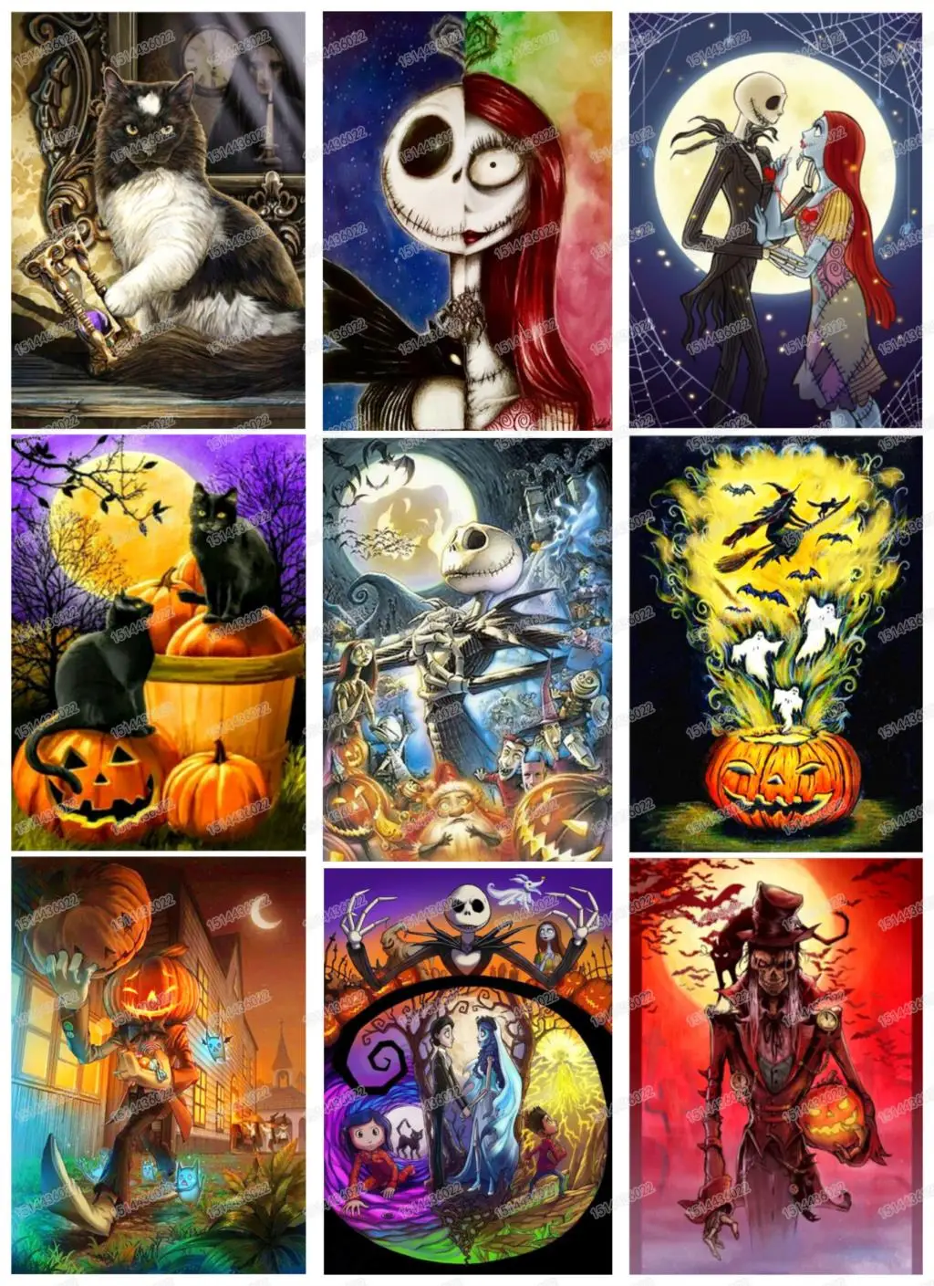 DIY Diamond Painting Halloween Gift Pumpkin Head All Sticker Drill Diamond Embroidery Round