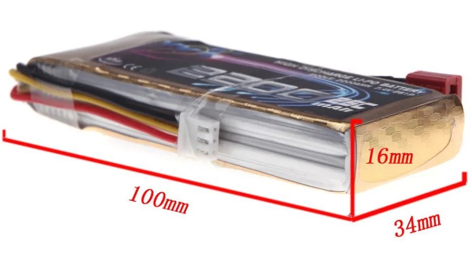 

High Power YKS Lipo Battery 7.4V 2200mah 25C Max 40C T Plug for RC Qudcopter Helicopter Airplane Car