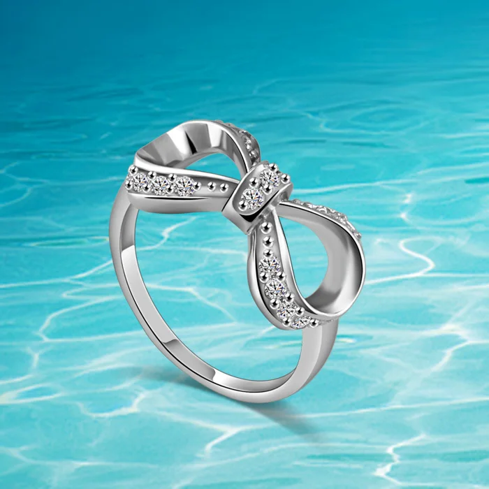 

925 sterling silver rings, Japan and South Korea popular woman fashion gift lovely beautiful bow ring