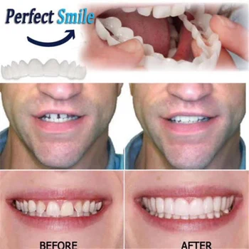 

Fake Teeth Upper False Fake Tooth Cover Snap On Immediate Teeth Cosmetic Denture Care Oral Care Plastic Whitening Denture