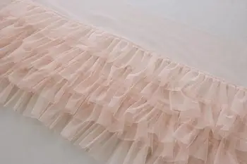 

10yards nude pink ruffled tulle trim, pink pleated mesh trim, tutu dress fabric, ruffle mesh, doll dress fabric