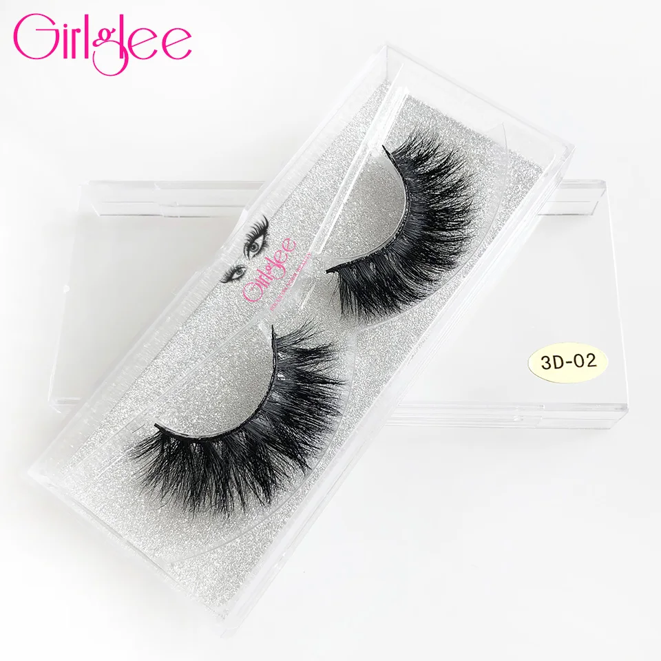 

Certified Real Mink Eyelashes Volume 3D Mink Lashes 15-23mm Hot Mink Lash Extension Girlglee Makeup Lashes For Beauty Girls