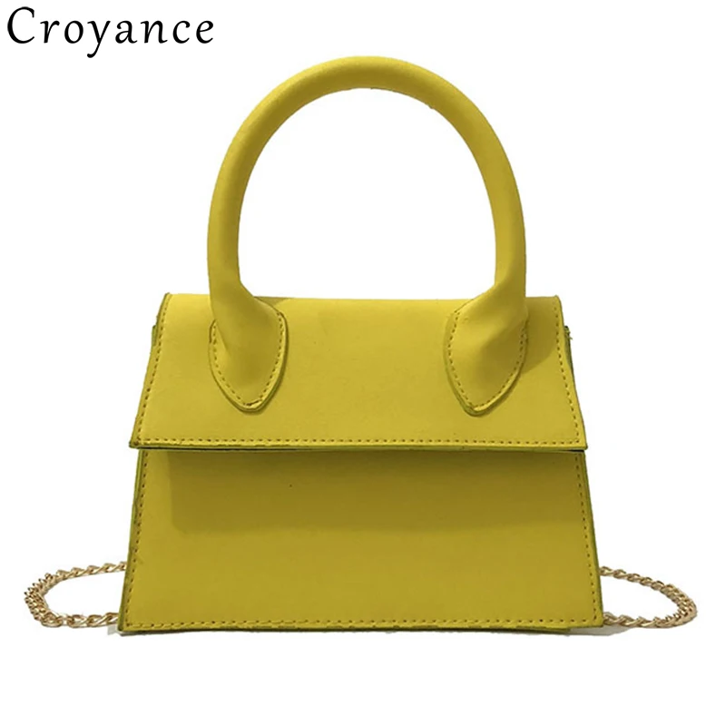 

Croyance Chic Women Shoulder Bags PU Leather Mini Handbag Chain Crossbody Tote Top-Handle Small Messenger Bag