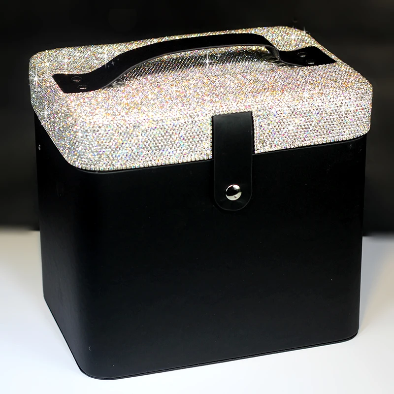  Fine Shiny Diamond Cosmetic Bag Full Diamonds Large Capacity Double-Layer Multi-function Portable M