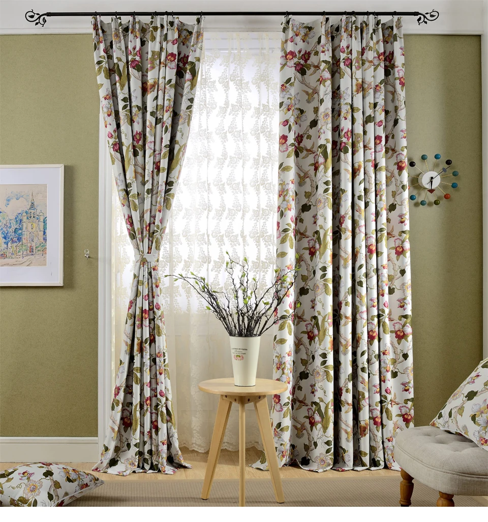 Country Style Blackout Window Curtains For Living Room Bedroom Printed Fancy Flowers Curtain Kitchen Blind Curtains AliExpress