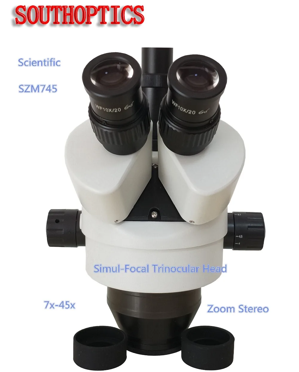

Best CE SZM745 7X-45X Simul-Focal Trinocular Zoom Stereo Microscope Head WF10X/20 Microscope Accessories