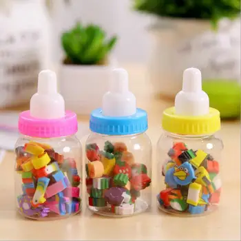 

Cartoon 28pcs/Bottle Kawaii Bird Fruit Animal Pencil Eraser Office And School Students Stationery