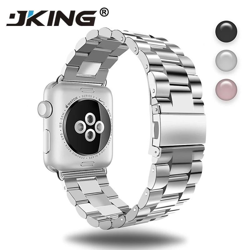 JKING ремешок из нержавеющей стали для Apple Watch Band 38 мм 42 Металлические звенья Браслет