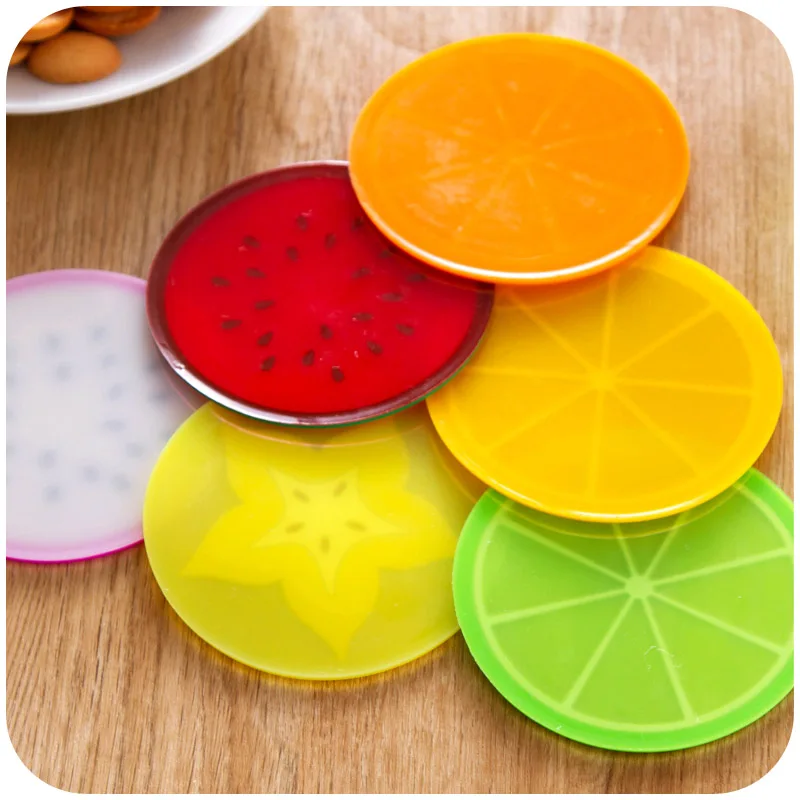 6pcs Fruit Cup Pad Placement Coaster Table Decoration Set Lemon Watermelon Stationery Office Accessories School Supplies F5187