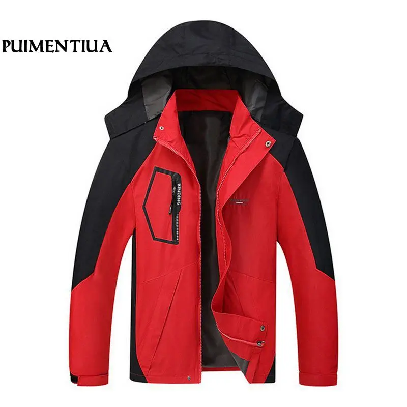 Puimentiua Autum Water proof Patchwork font b Jackets b font Men Casual Coats Male Outerwear Plus