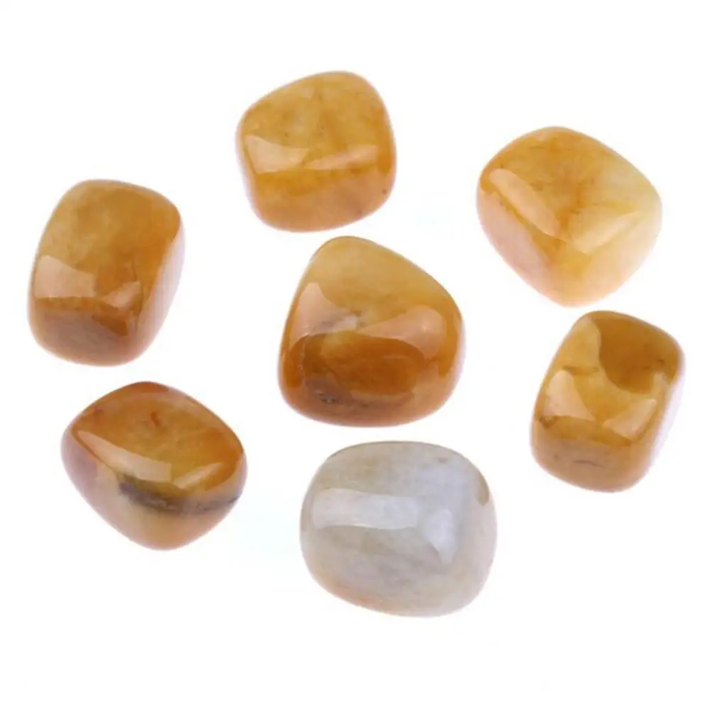 Natural Yellow Jasper Tumbled Semiprecious Stones Carved Reiki Healing Chakra Crystal | Дом и сад