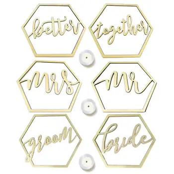 

2pcs Wooden Ribbon Chair Banner Sign Wedding Engagement Party Decoration