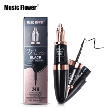 Музыка цветок Косметика Матовая жидкая подводка для глаз Черная Подводка для глаз Карандаш Водостойкий 24 ч долговечная быстросохнущая ручка для макияжа