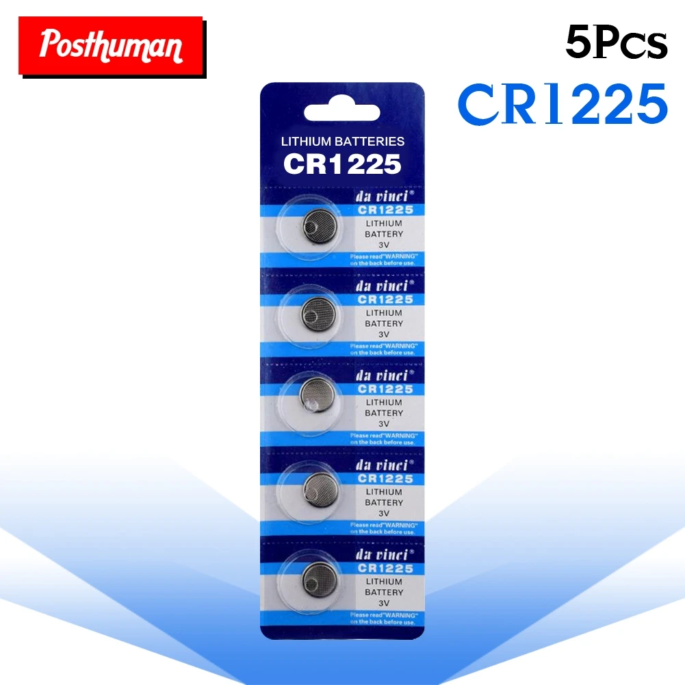 5 шт. батарейки CR1225 LM1225 BR1225 ECR1225 KCR1225 3 в с литиевой кнопкой маленький аккумулятор