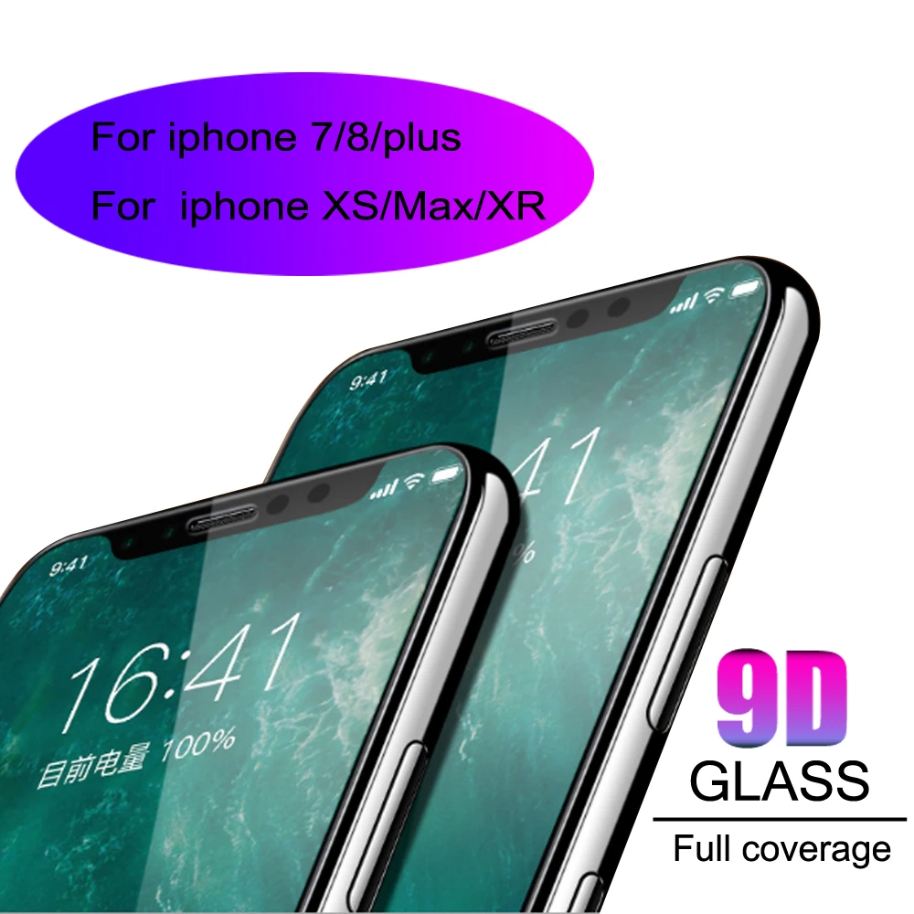 Закаленное стекло 9H для iph 7/7 plus/8/8 plus/XS Max/XR Защитная пленка экрана высокого