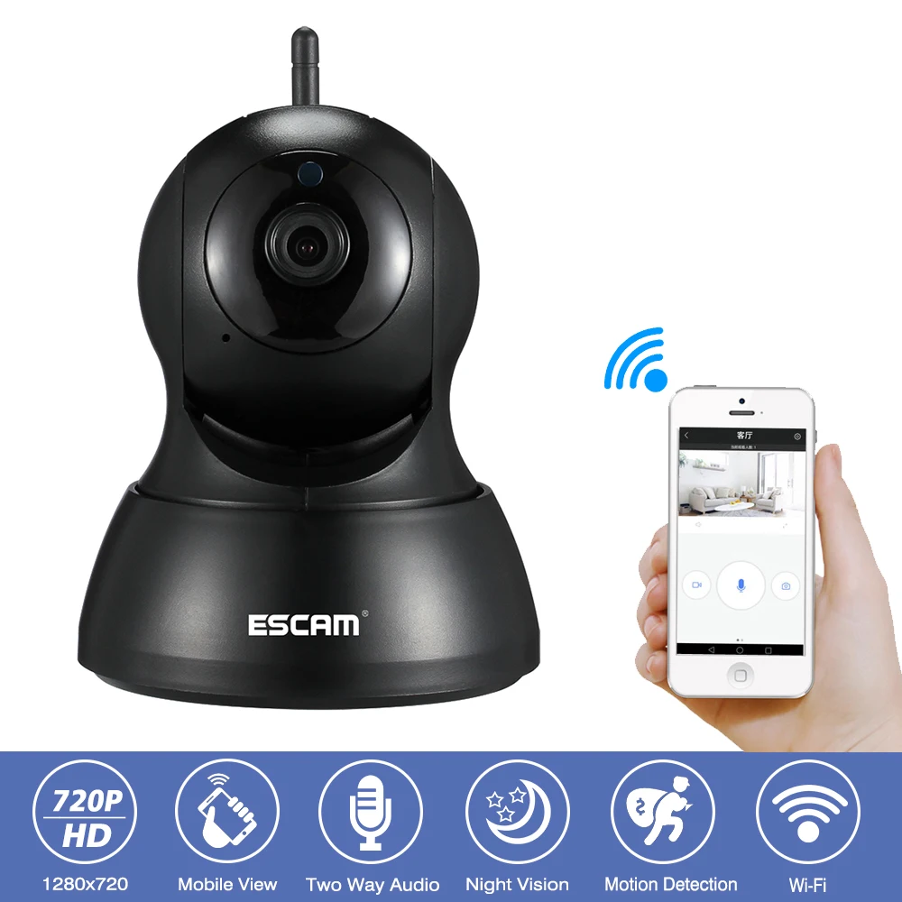 

Home Surveillance Security WiFi Camera 1MP HD-720P IR Night Vision Two Way Audio PTZ P2P Onvif Wireless Network Video IP Camera