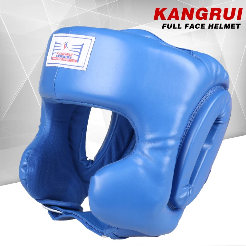 Genuine leather MMA Karate Muay Thai Kick Training Helmet Boxing Head Guard Protector Headgear