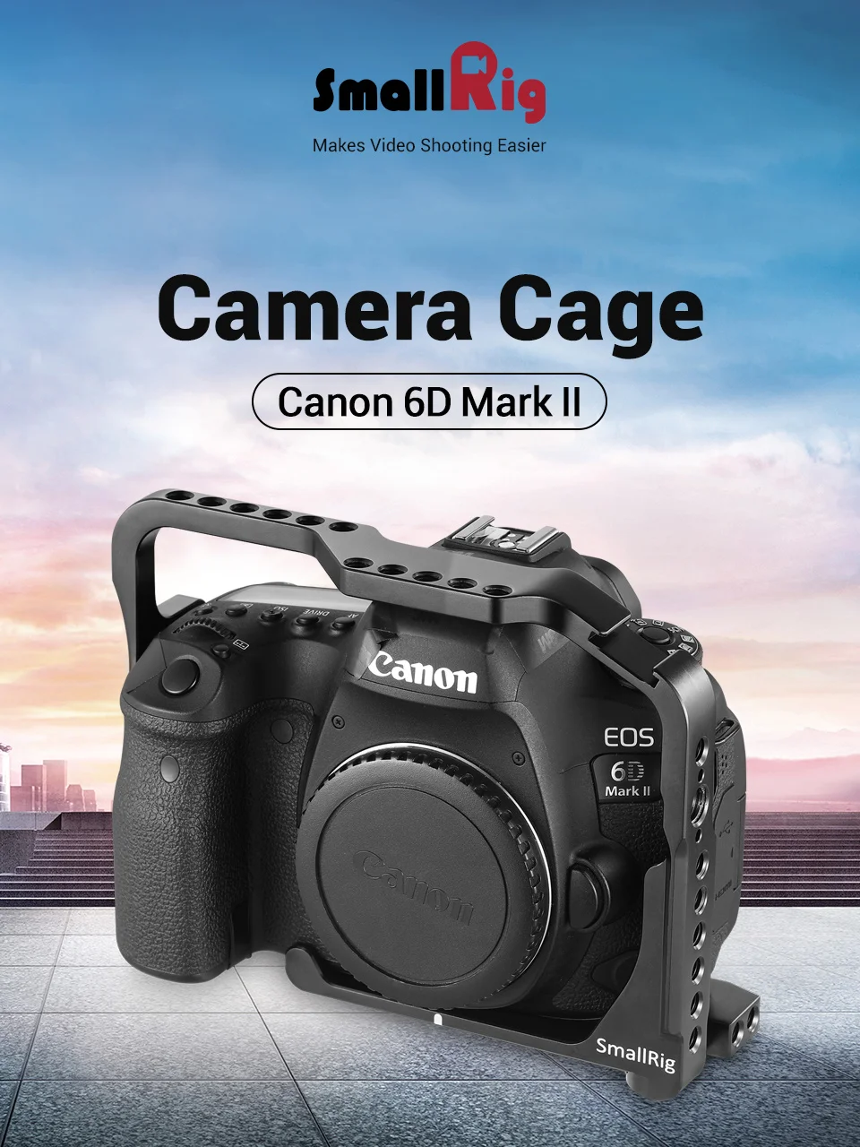 Клетка для камеры SmallRig для Canon 6D Mark II клетка с рельсами NATO Встроенная Arca швейцарская быстросъемная пластина 2142