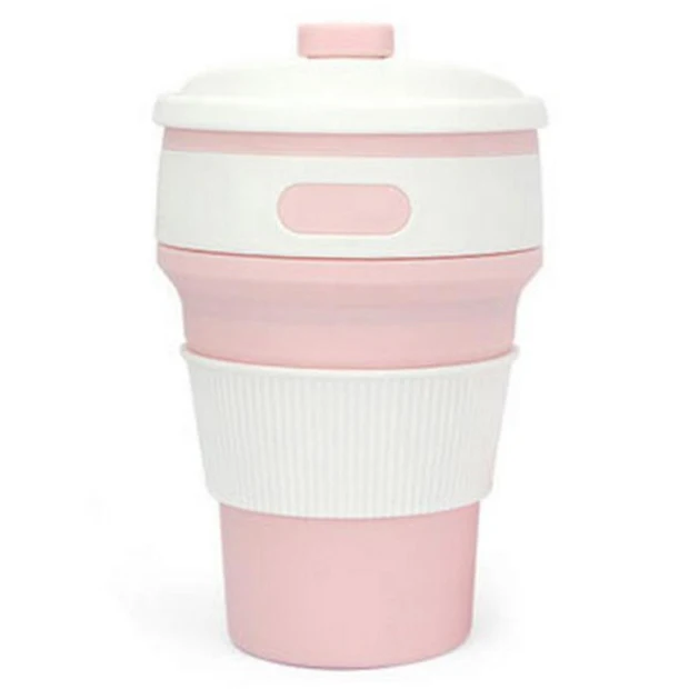 1 шт. портативные одноцветные силиконовые стаканчики для воды, складные стаканчики для полоскания, для путешествий, посуда для напитков, инструменты - Цвет: Pink