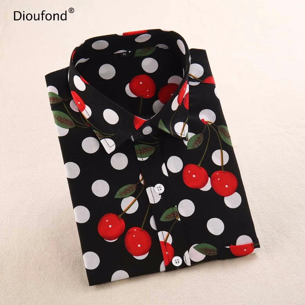 Dioufond Casual Polka Dot Shirts Female Plus Size Long Sleeves Blouses Women's Shirt Cotton Fashion Casima Feminina 2018 S-5XL Dioufond Casual Polka Dot Shirts Female Plus Size Long Sleeves Blouses Women's Shirt Cotton Fashion Casima Feminina 2018 S-5XL