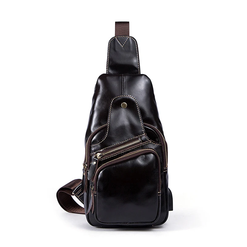  TIANHOO 100% bolsos de cuero genuino para hombres teléfono inteligente puerto de carga usb bolsa de