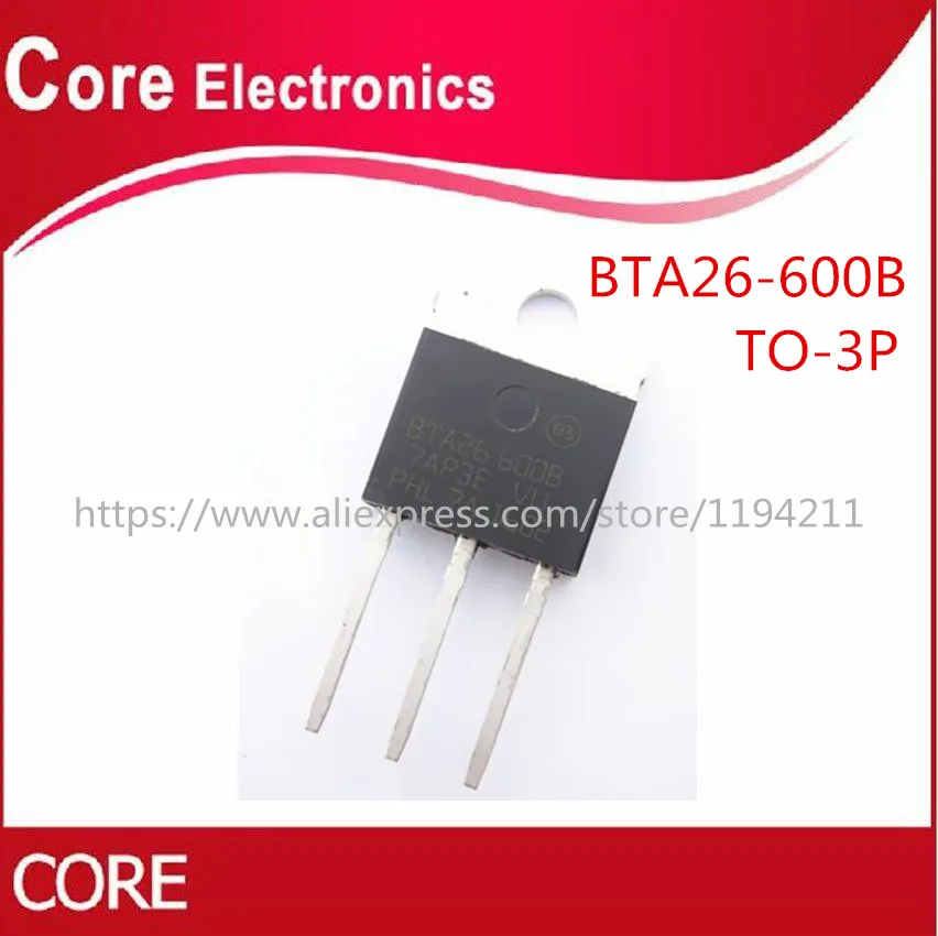 100 шт. BTA26-600B Triac BTA26 600B 25A 600V контрольный тиристорный Новый | Электронные компоненты