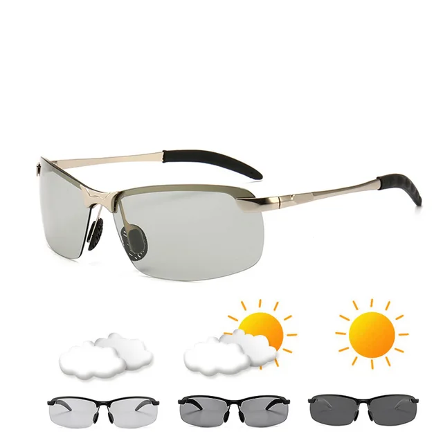Lunettes de soleil photochromiques à changement de couleur pour hommes *