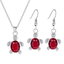 Модный Креативный дизайн в виде животных, черепаха, ювелирный набор для женщин, изысканное ожерелье с черепашкой, подвеска, серьги, милый подарок, набор