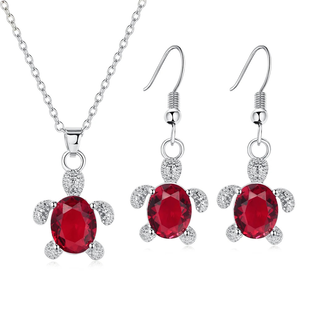 

Fashion Creative Animal Design Tortoise Jewelry Sets For Women Exquisite Turtle Necklace Pendant Earring Cute Love Gifts Set