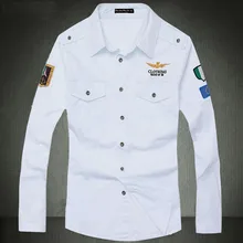 Рубашка бренд air force one Мужские рубашки с длинным рукавом мужская приталенная рубашка мужская рубашка 3XL camisas hombre camisa masculina