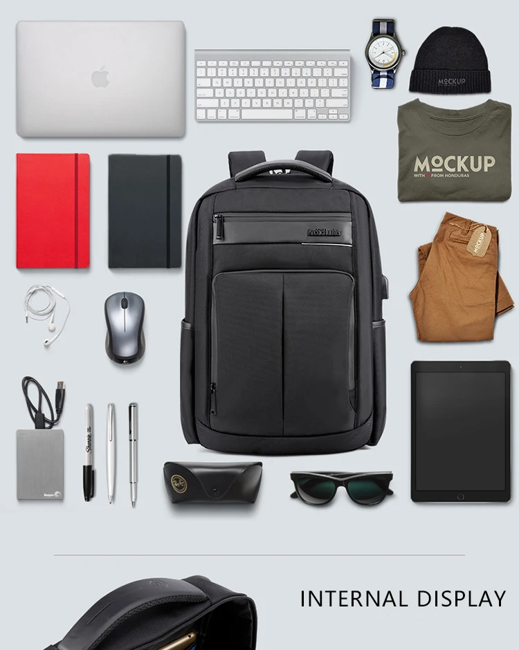 2018 Novo Anti ladrão USB Bagpack 15.6