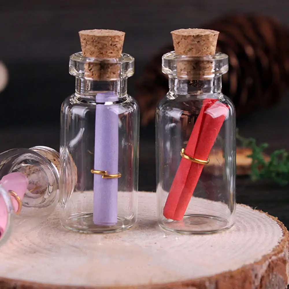 50pcs 5ml Drift Bottle Glass Wishing Bottle Tiny Small Empty Clear Cork