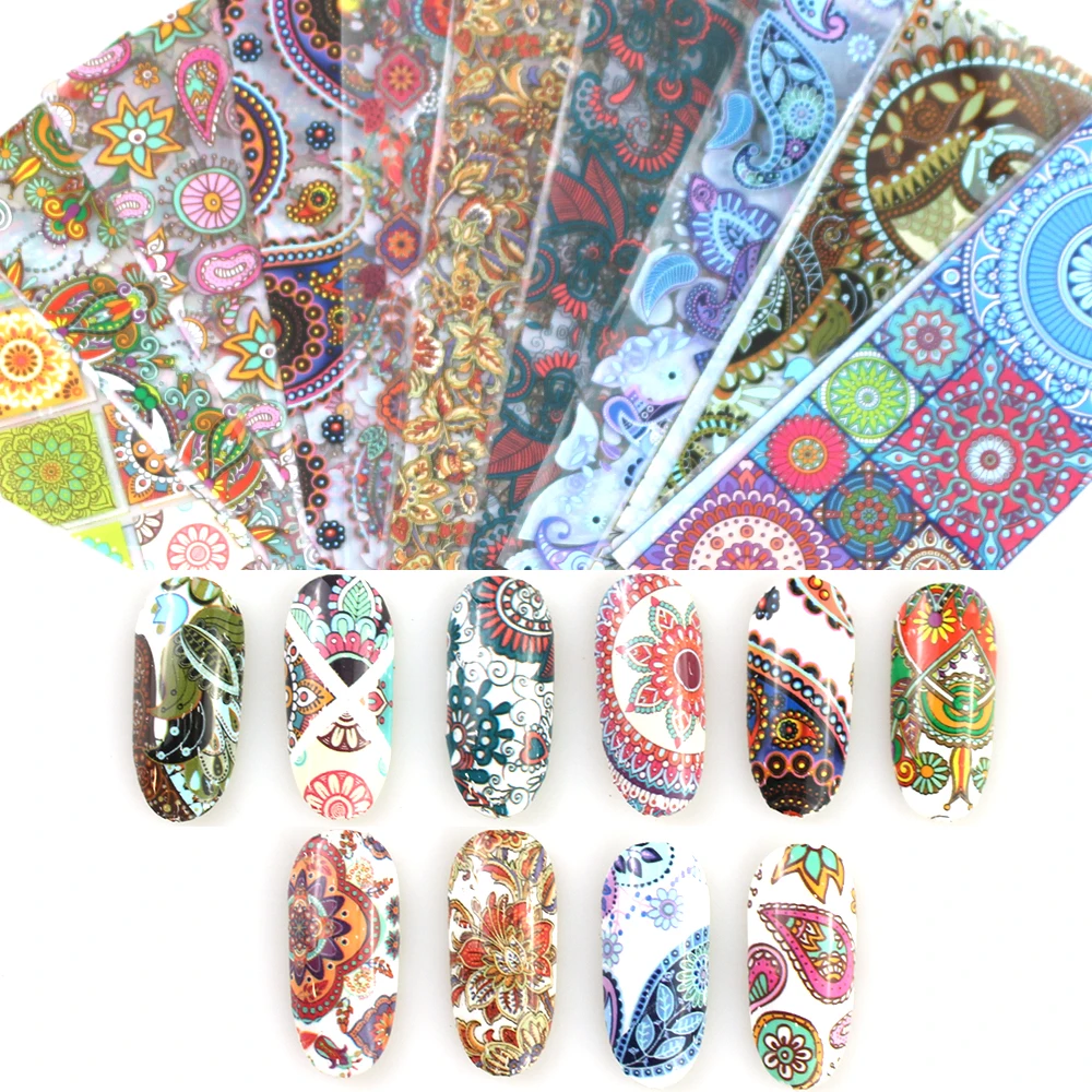 

Mix Size Colorful Holographic Nail Foil Set Transfer Sticker Decal Foil Personalized Wraps Nail Art Decoration Manicure Designs